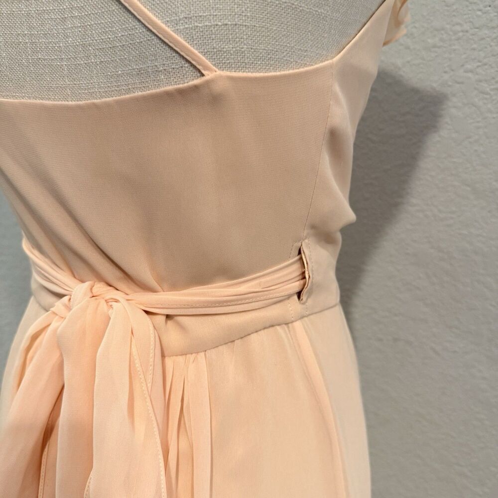 Ceremony by Joanna August Lacy Ruffle Trim Wrap Chiffon Gown Dress Size XS - Picture 4 of 13